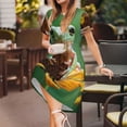 thumbnail image 3 of Easygdp Tree Frog Sitting On Sunflowes para Vestido Transpirable de Mujer, Vestido Suelto de Manga Corta con Pliegues y Bolsillos para el Verano, 3 of 6
