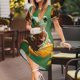 thumbnail image 3 of Disketp Tree Frog Sitting On Sunflowes para Vestido de Manga Corta para Mujeres, Vestidos de Verano para Mujeres, Casual y Holgado para la Playa, 3 of 6