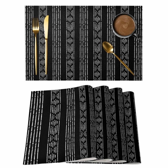 Vintage Bohemian Placemats Set of 2, Farmhouse Tribe Art Non-Slip Place Mats Washable Table Mats for Kitchen Dining Table Decorations Indoor/Outdoor