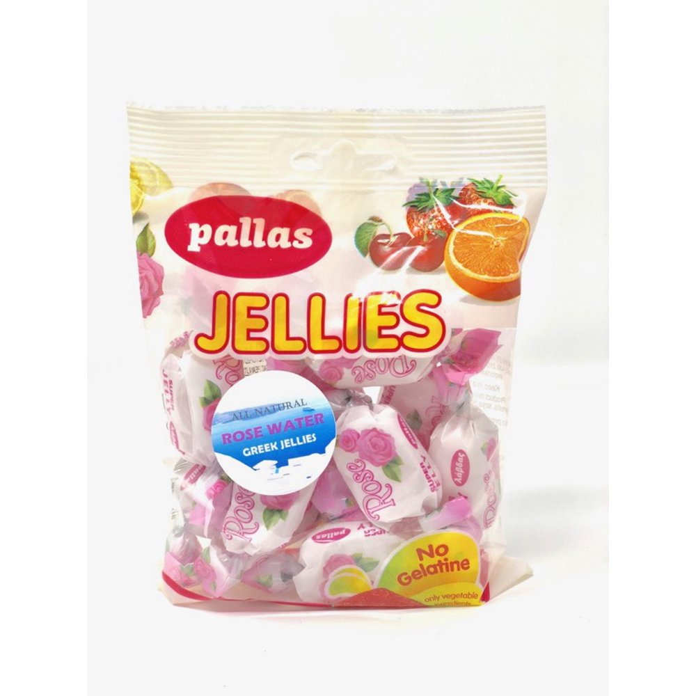 Pallas, Greek Rose Water Soft Sugar Dusted Jellies 100g bag (6 pcs
