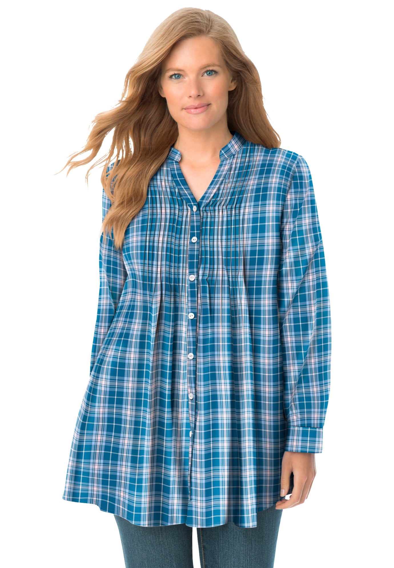 Women's plus size checkered shirt Clearance