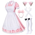 thumbnail image 1 of Conjunto de Disfraz de Criada Lolita Wannsee Cosplay Rosa Talla L, 1 of 8