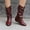 Wine, variant on Viluyesy Womens Slouchy Boots, Half-Zipper Round Toe Hidden Heel 2025 Fashion Mid Calf Boots Black