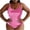 A116 Pink, variant on One Piece Swimsuits for Women Plus Size Padded Color Block Scoop Neck Bathing Suits Tummy Control Flattering High Cut Monokini Beachwear