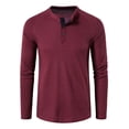 thumbnail image 3 of Camisas De Manga Larga De Algodón Henley Para Hombre, 3 of 3