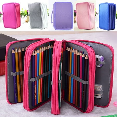 Outgeek Pen Case Drawing Pencil Bag 4 Layer 72 Sockets with Zipper for Kids Child Painter