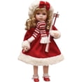 thumbnail image 2 of Northlight 17.5" Porcelain "Dina" Holding Skis Standing Collectible Christmas Doll, 2 of 2
