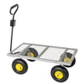 thumbnail image 6 of 4-in-1 Oversized Steel Dump Garden Cart , 880lbs Pullable Mesh Metal Garden Cart, All-Terrain Utility Cart with Removable Liner & Side Panels & Mesh Tray for Outdoor Lawn, Patio and Landscaping, Gray, 6 of 10