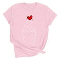 thumbnail image 4 of Vetsdori Short Sleeve Shirts for Women Valentine Graphic Blouses Summer Holiday,Plus Size Pullover Crew Neck Ladies Tops Fashion, 4 of 6