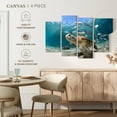 thumbnail image 4 of Elephant Stock Curacao Fish And Turtle Wall Art - Horizontal Multi Panel Canvas - Living Room Wall Decor - Animal Multi Panel - Teal And Blue Decor - 30" x 18", 4 of 4
