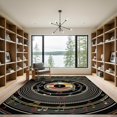 thumbnail image 2 of ODIKA Disc Album Record Shaped Concentric Rings Musical Motifs Music for Master Suite, California King, Under Bed, Foldable Easy Care, 2 of 7