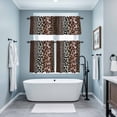 thumbnail image 4 of Patchwork Leopard Kitchen Curtains Valances and Tiers Set of 3 Country Farmhouse Brown Animal Skin Print Tier Curtains and Valance with Rod Pocket for Small Windows, 27.5"x24", 4 of 9