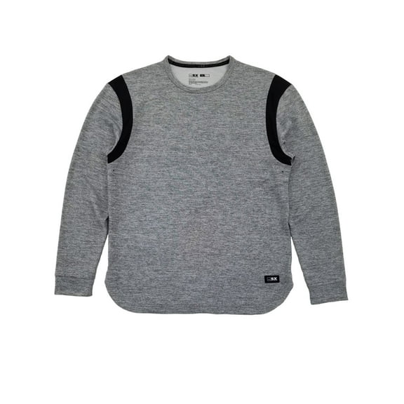 MSX By Michael Strahan Mens Gray & Black Premium Terry Long Sleeve Shirt XXL