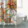thumbnail image 4 of Rideaux de Douche Réutilisables en Polyester avec Crochets pour Baignoire, Fruits de Récolte, Citrouille, Automne, 4 of 5