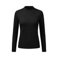 thumbnail image 4 of Staron Women's Tops Long Sleeve Solid Basic Casual Slim Crew Neck Lightweight Soft Fashion Tunic Tee Shirt, Black L, 4 of 6