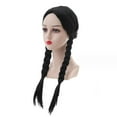 thumbnail image 2 of Synthetic Fiber Braided Wig, Black Braided Double Ponytails, Natural-Looking Style for Performance Theme Parties, Halloween, 2 of 5