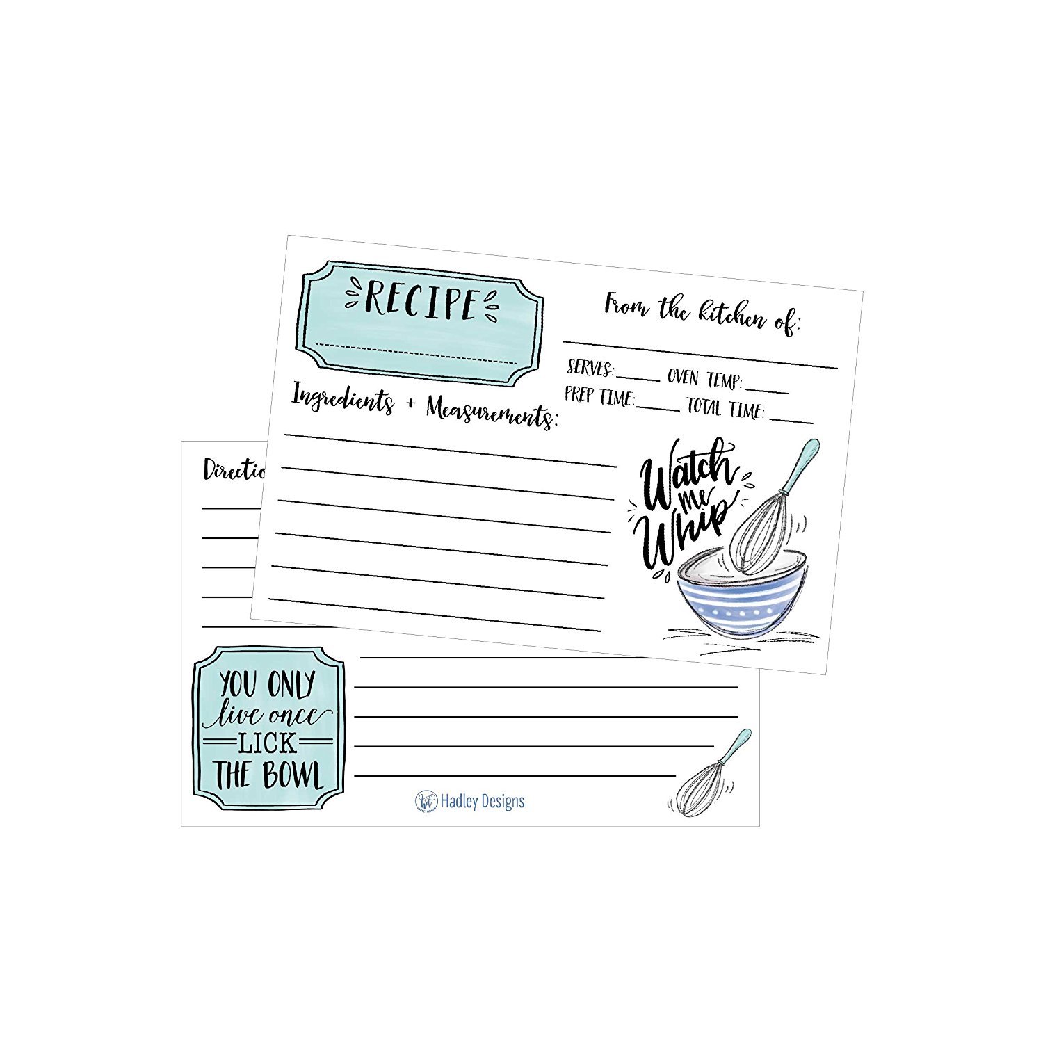 50 Double Sided Recipe Cards 4x6 Wedding Bridal Shower Card Christmas  50 Double Sided Recipe Cards 4x6 Wedding Bridal Shower Card Christmas