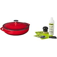 

EC3CC43 Enameled Cast Iron Covered Casserole 3-Quart Island Spice Red and Enameled Cast Iron & Ceramic Stoneware Care Kit(Island Spice Red)