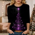 thumbnail image 2 of Dmsael Christmas Shirts Tunic Tee Shirts for Women Plus Size Christmas 3/4 Sleeve Women Tops Christmas Print Loose Festivals Casual Tops Light Pink,XL, 2 of 4