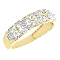 10K Yellow Gold Diamond Mens Mariner Chain Wedding Band Anniversary Ring 0.37 CT