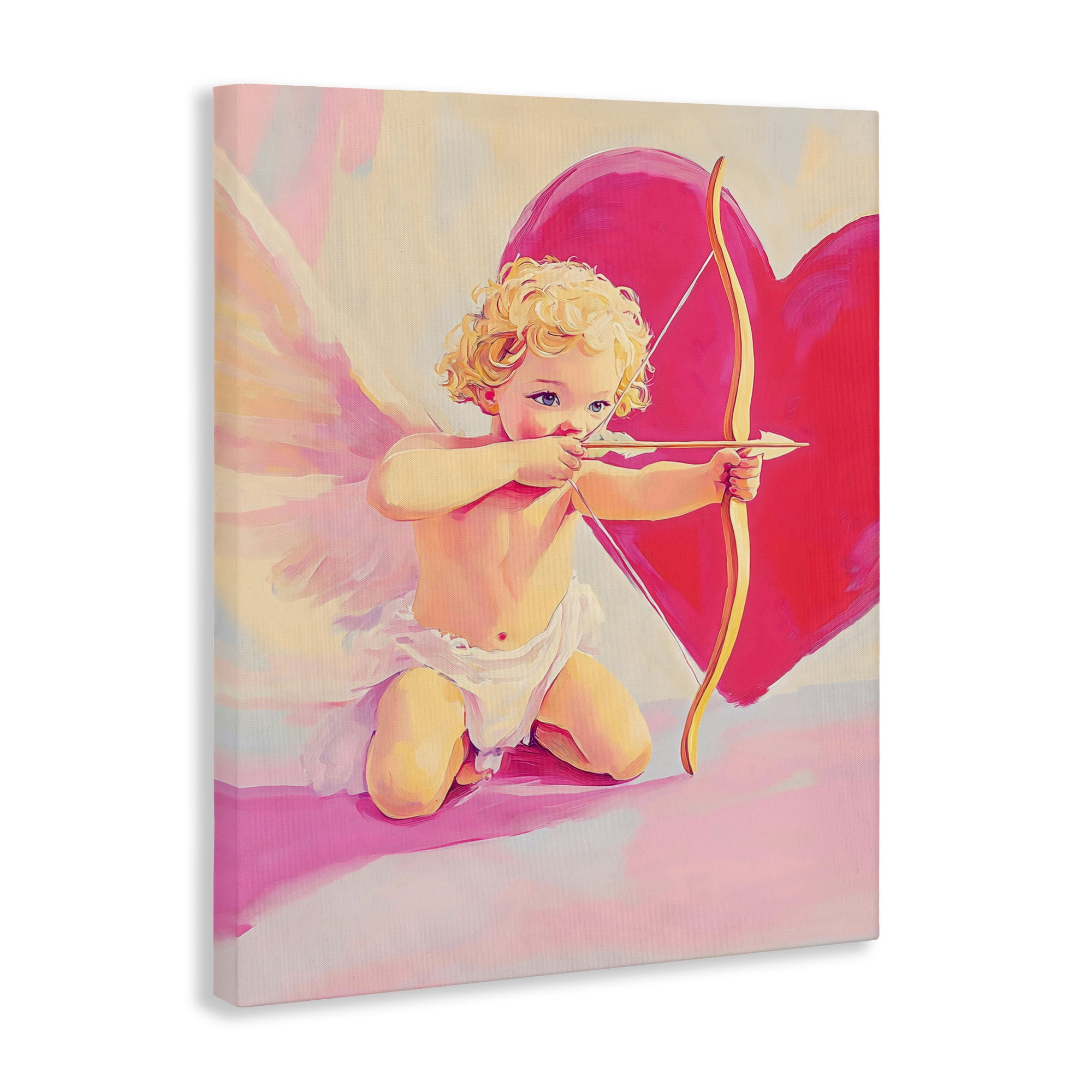 Stupell Industries Cupid Shooting Arrow with Heart Canvas Wall Art, design by The Prints Vibe