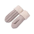 thumbnail image 2 of Mens Womens Winter Gloves & Mittens Thicken Fleece Lined Glove Unisex Couples Casual Solid Color Thermal Warm Chunky Knitted Mitten, 2 of 3