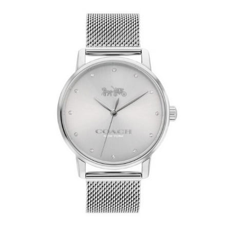 Coach 14503741 Grand Silver Glitz Dial Mesh Band Women's 36mm Watch