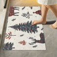 thumbnail image 2 of Yayeee Bath Rug for Bathroom Floor Non Slip Contour Fluffy Soft Absorbent Mat, 20"x24", Beige Christmas Forest, 2 of 7