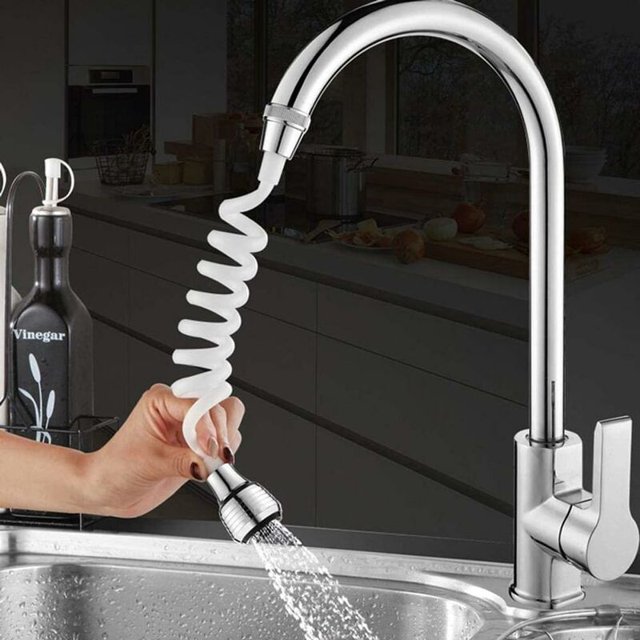 Extensor de grifo para ahorrar agua, universal, giratorio de 360°, a prueba de salpicaduras, manguera de grifo, difusor, rociador de grifo flexible extensible para cocina, baño