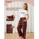 thumbnail image 5 of Pantalones de pijama PATPAT a cuadros navideños para niñas, tallas 7-8 años, 5 of 6