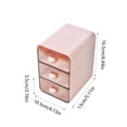 thumbnail image 3 of 3-Tier Desktop Organizer Drawer | Student Stationery & Cosmetic Storage Box | Plastic Desk Organizer with 3 Drawers | 10.5x13x16.5cm Compact Size | 1-Piece Clear Storage Solution, 3 of 6