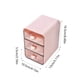 thumbnail image 3 of Armario de cajones organizador de sobremesa | Caja de plástico de 3 niveles para oficina, tocador, maquillaje, papelería | Blanco o Rosa | Compacto Multi-Tamaño | Diseño elegante y transparente, 3 of 6