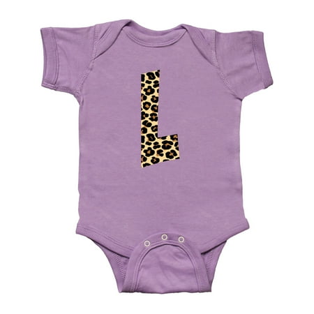 

Inktastic Leopard Print Letter L Gift Baby Boy or Baby Girl Bodysuit