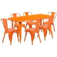 thumbnail image 2 of Bowery Hill 7 Piece Metal Dining Set in Orange, 2 of 4