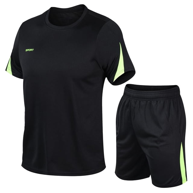 WILLBEST Pantalones Cortos Cargo para Hombre, de Verano, para Deportes Al Aire Libre, de Secado Rápido, de Manga Corta, para Correr, Informales, Conjunto de Dos Piezas
