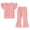 Pink, variant on Summer Girls Round-Neck Tank Top Solid Color Princess Sleeve Top Flare Pants 2 Piece Soft Outfit for Girls Aged 2-10 Log