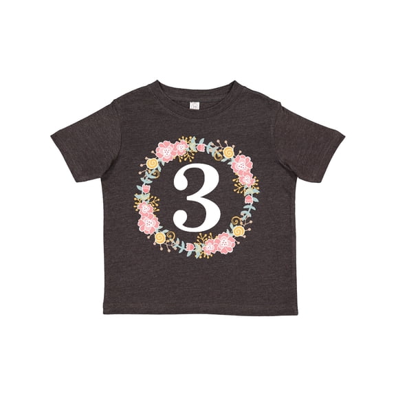 Inktastic 3rd Birthday Rose Wreath Girls Girls Toddler T-Shirt