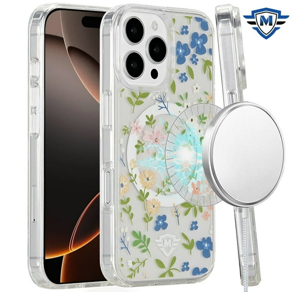 For Apple iPhone 16 Pro Max (6.9") Premium Cute Pattern Design Magnetic Durable Shockproof SlimTPU Hard Back [Compatible with Magsafe] Cover, XPM Phone Case [MultiColor Floral]