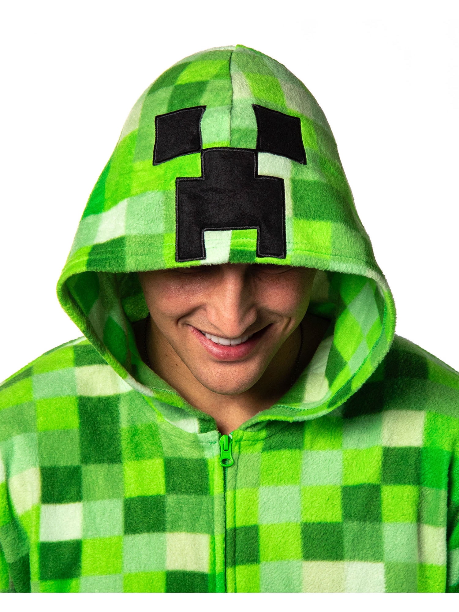 Minecraft Creeper Costume Pajama Outfit One Piece Union Suit