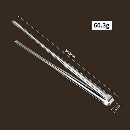 1pcs Stainless-Steel Kitchen Straight Grill Tweezers BBQ Food Tongs Tools