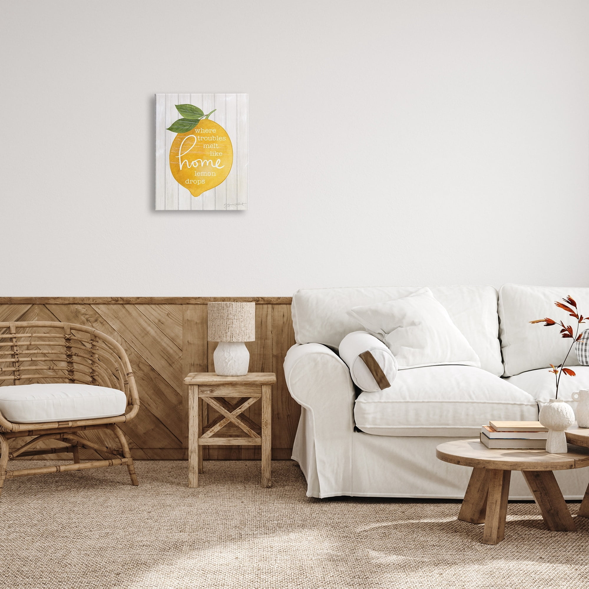 Stupell Troubles Melt Like Lemon Drops Sign Food & Beverage Painting Gallery Wrapped Canvas Print Wall Art