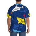 thumbnail image 5 of Sigee Cartoon Shark Print Men's Shirts Casual Button Down Short Sleeve Summer Beach Shirt Hawaiian Vacation Shirts Tee Shirt-, 5 of 7