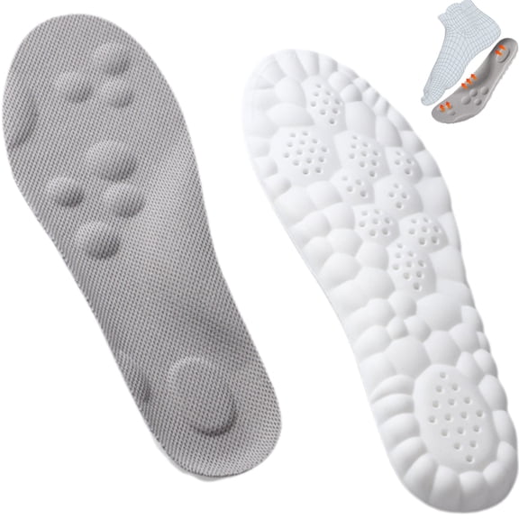 Arch Support Shoe Inserts, Cloud-Like Memory Foam Insoles , Memory Foam Breathable Shock, 2 Pairs Shock Absorption Sports Insole for Men & Women