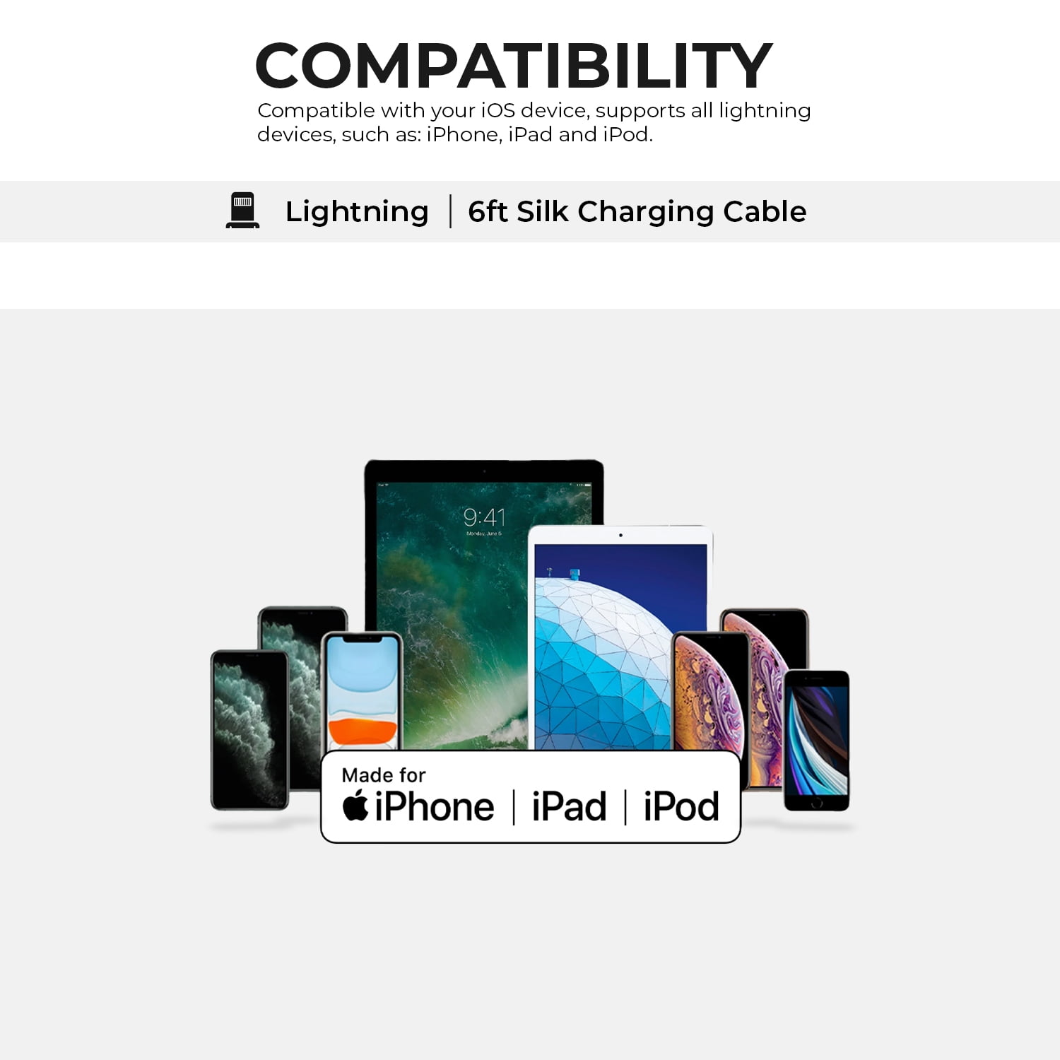 Liquipel Powertek Silk USB-A to Lightning - Purple