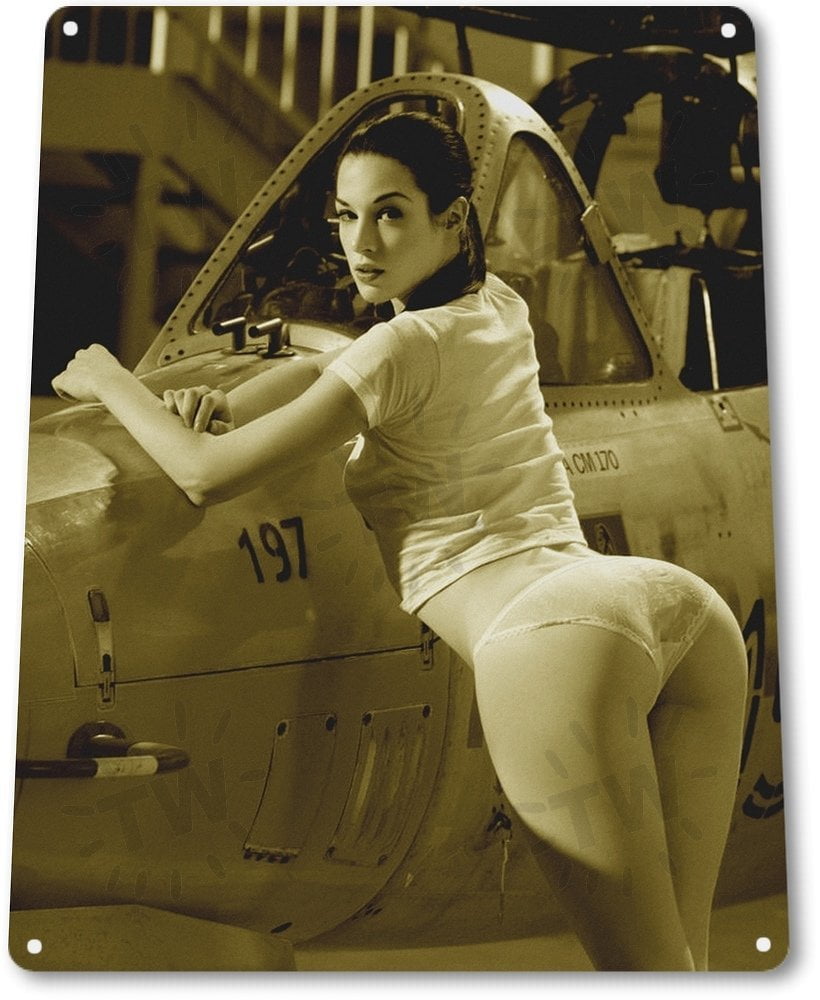TIN SIGN "Weapons Loader" Aviation Pin-up Girl Metal Hot ...