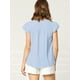 thumbnail image 5 of Camiseta Manga Tulipán Cuello En V Básico Para Mujer Gris azul XL, 5 of 6