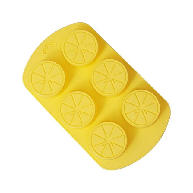 sweethay Molde de silicona para pasteles de 6 cavidades, resistente al calor, utensilios para hornear alimentos complementarios, molde Herramientas y accesorios para hornear Amarillo