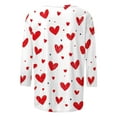 thumbnail image 4 of Gamivast Valentines Day Sweatshirts for Women Plus Size 3/4 Sleeve Cute Heart Love Graphic Blouse Holiday Casual Crew Neck Tunic Trendy Tees, 4 of 5