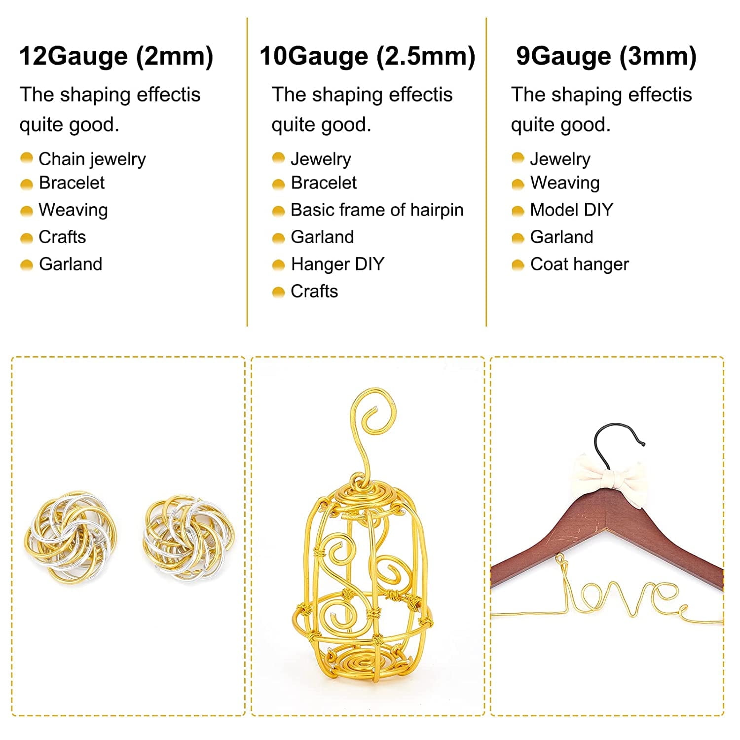 10 Gauge Jewelry Craft Aluminum Wire 80 Feet Bendable Metal Sculpting Wire