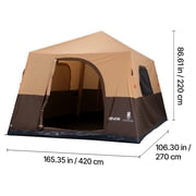 VEVOR Camping Tent, 8 Person Inflatable Cabin Tent with Rechargeable Pump, TPU Air Tube & 4 Large Mesh Windows, Portable Easy Setup Waterproof with Carry Bag for Family Outdoor Camping & Hiking,Beige